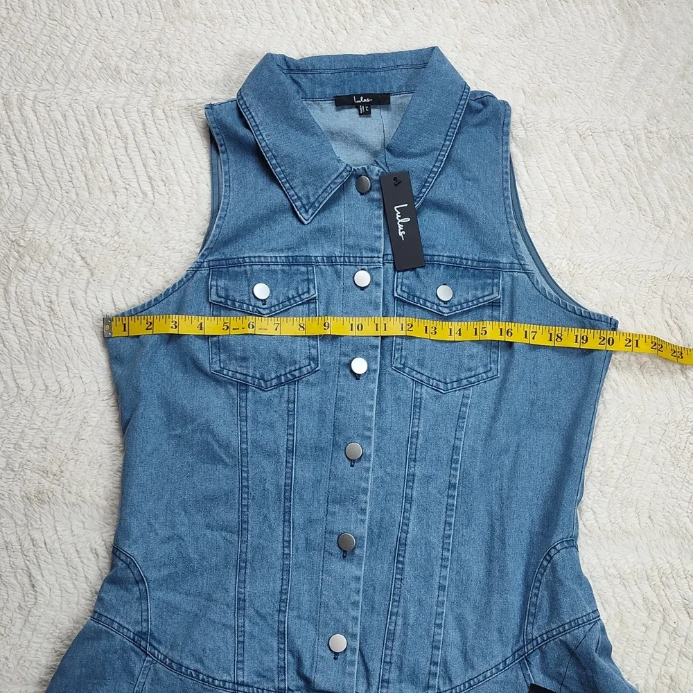 Lulus Women's Denim Dress Blue Size Extra Large Sleeveless - Picture 2 of 8